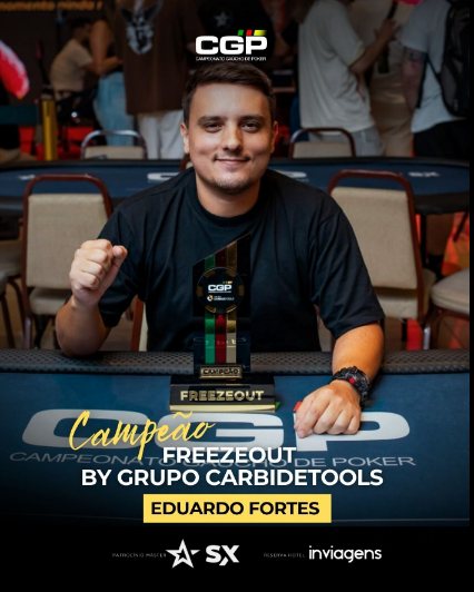 Arte oficial: Eduardo Fortes, campeão do Freezeout