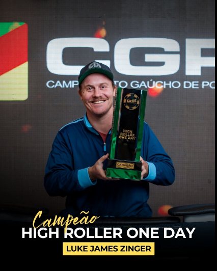 Arte oficial: Luke James Zinger, campeão do High Roller One Day
