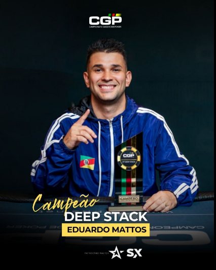 Arte oficial: Eduardo Mattos, campeão do Deep Stack