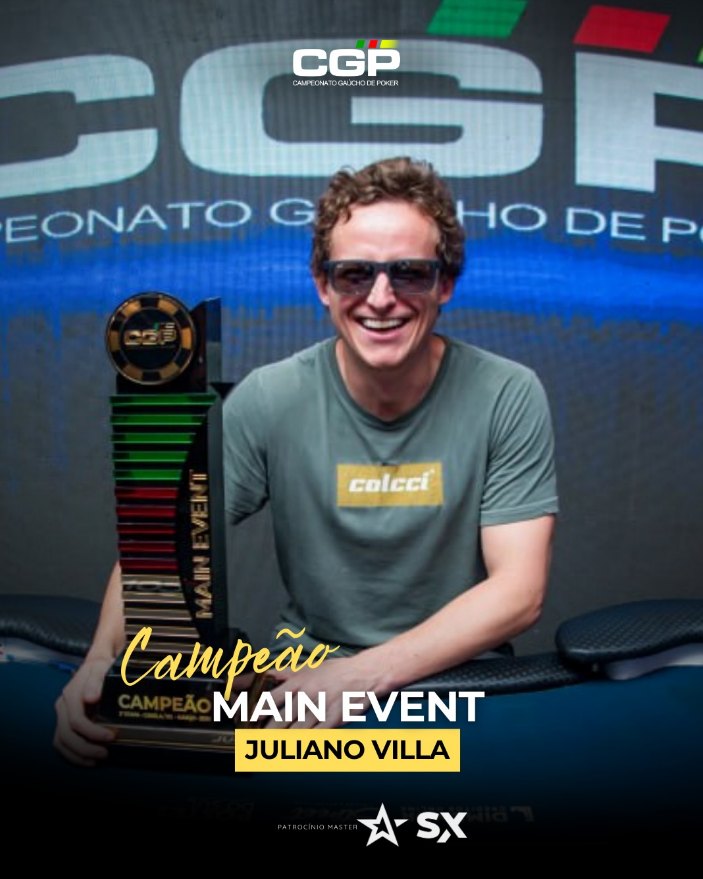 Arte oficial: Juliano Villa, campeão do Main Event
