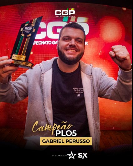 Arte oficial: Gabriel Perusso, campeão do PLO5
