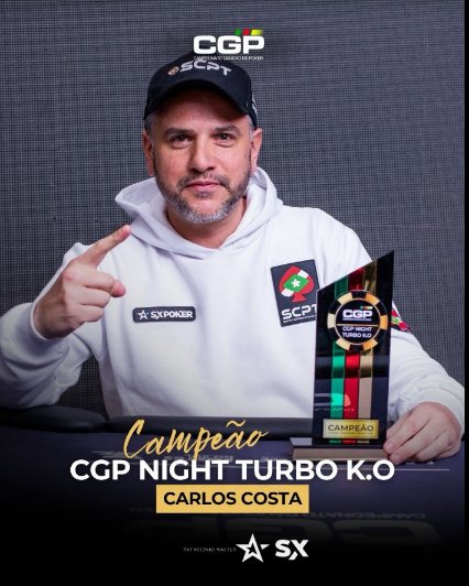 Arte oficial: Carlos Costa, campeão do CGP Night Turbo K.O