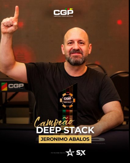 Arte oficial: Jeronimo Abalos, campeão do Deep Stack