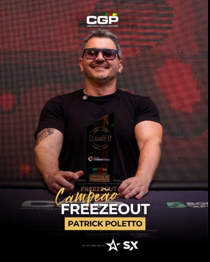 Arte oficial: Patrick Poletto, campeão do Freezeout