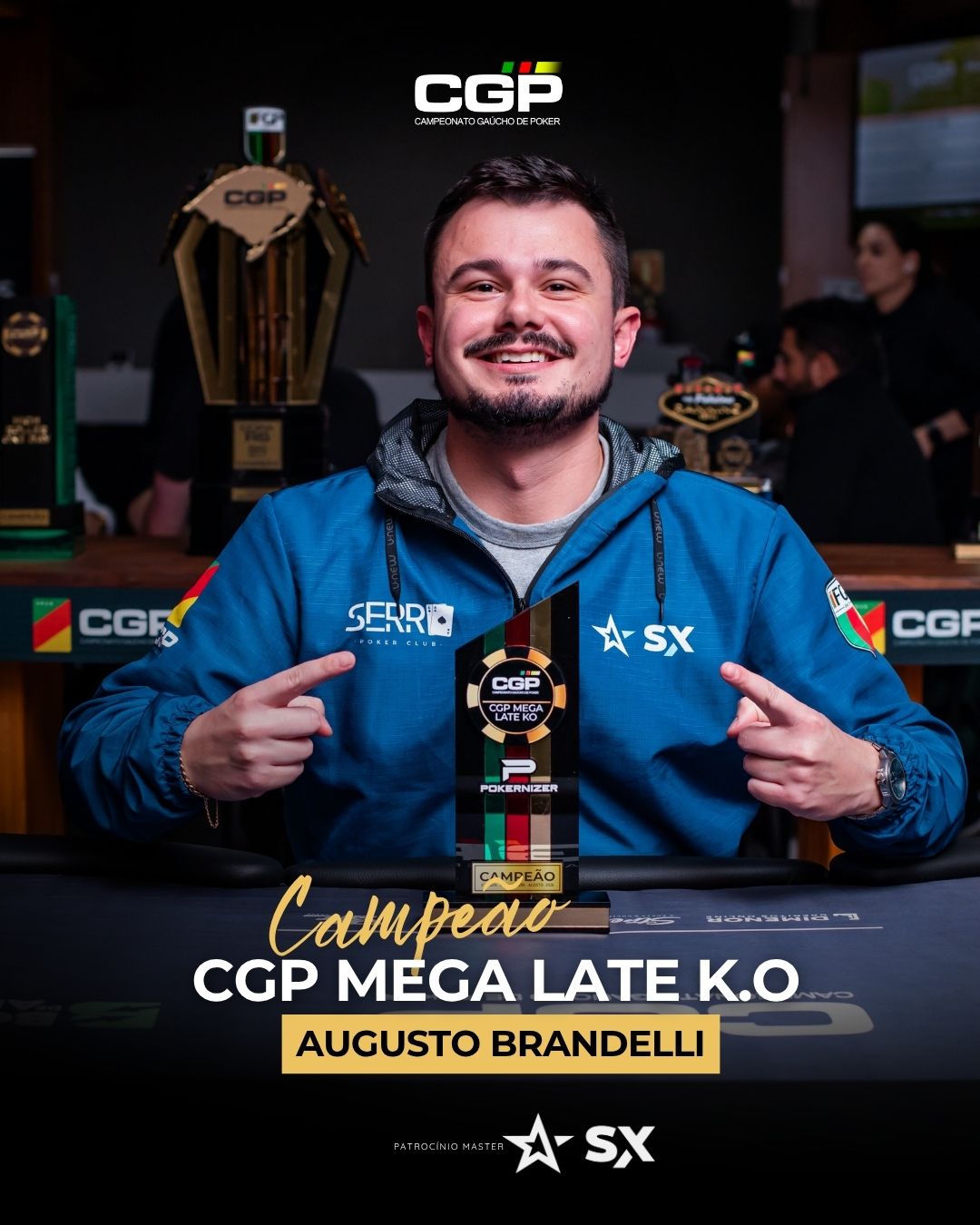 Arte oficial: Augusto Brandelli, campeão do CGP Mega Late KO
