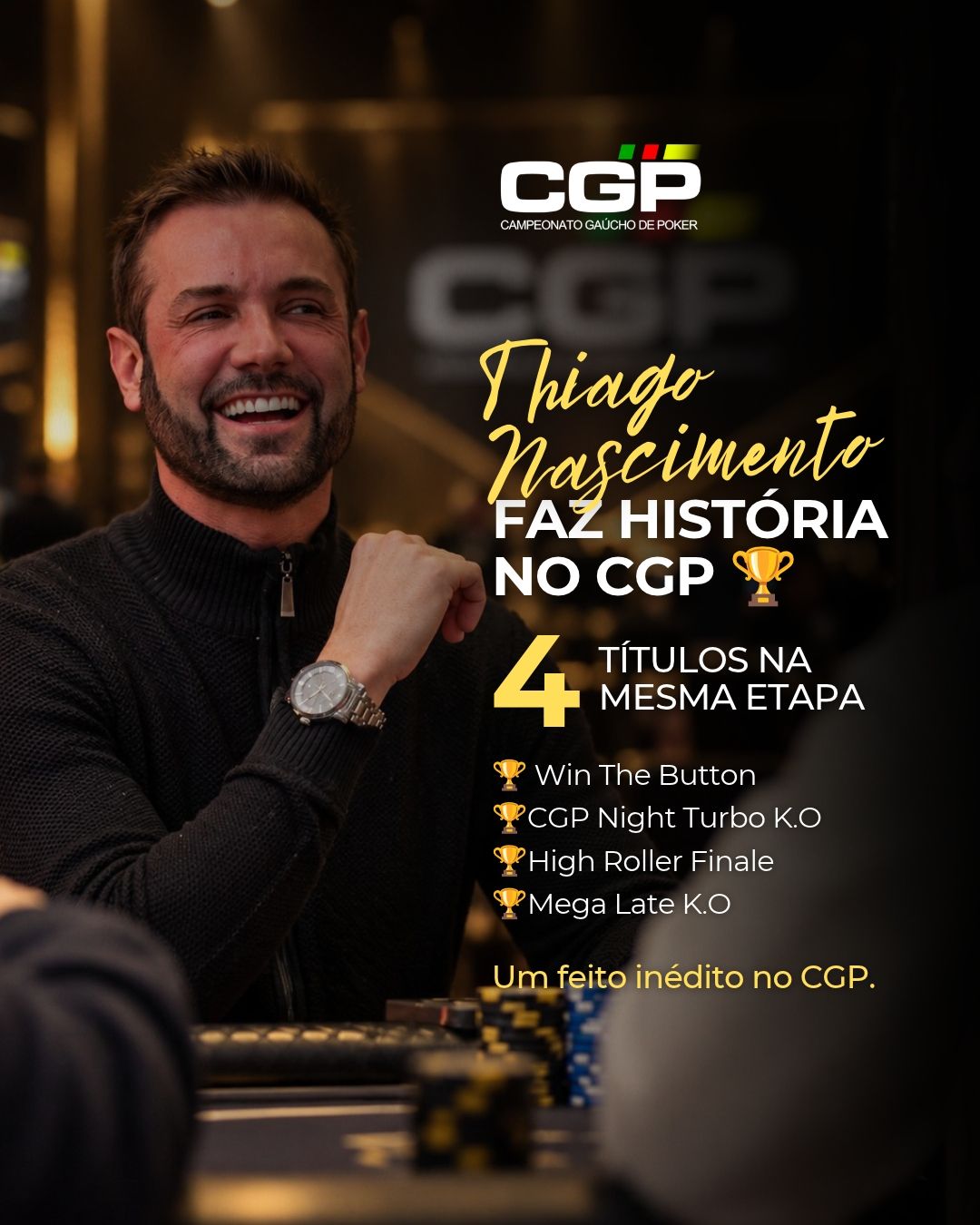 Arte oficial: Thiago Nascimento, 4 títulos na mesma etapa